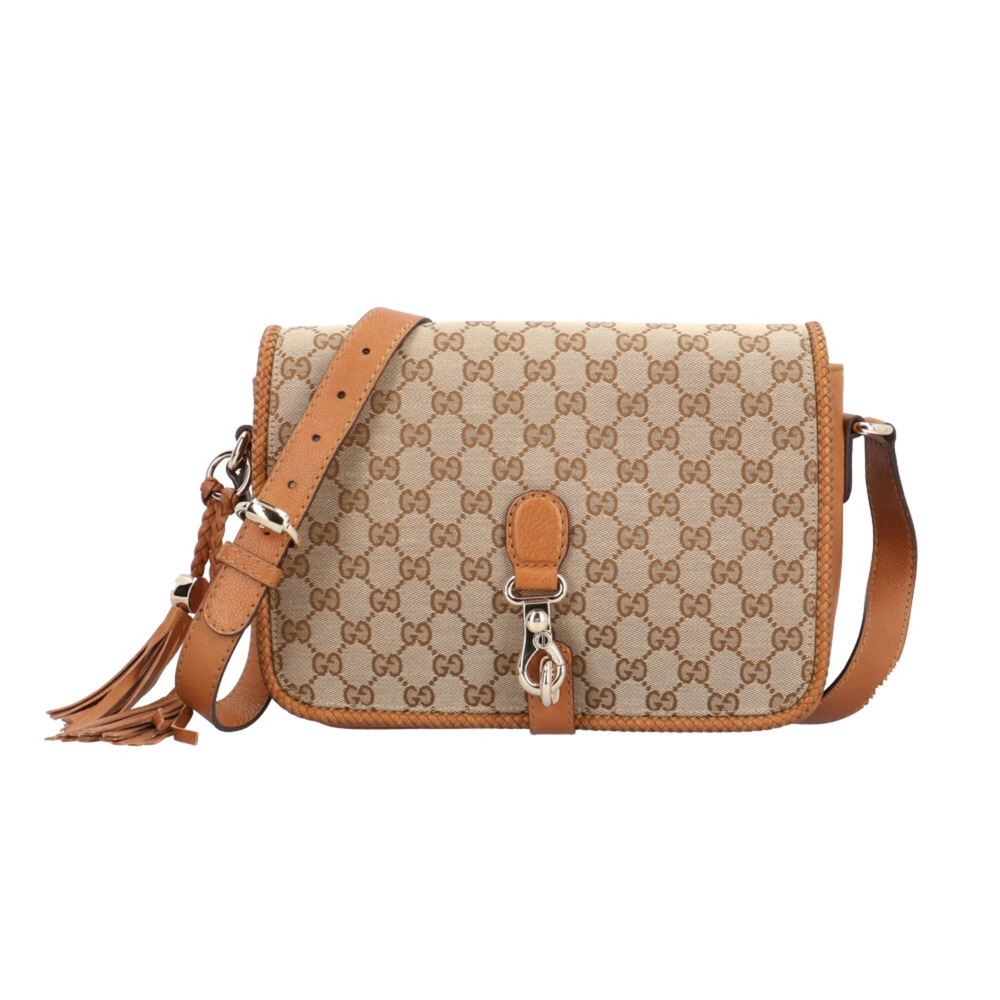 GUCCI Brown Canvas Shoulder Bag